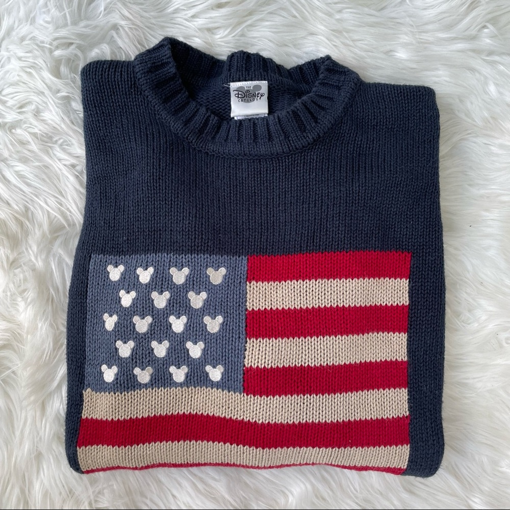 RARE vintage Disney Mickey American flag sweater